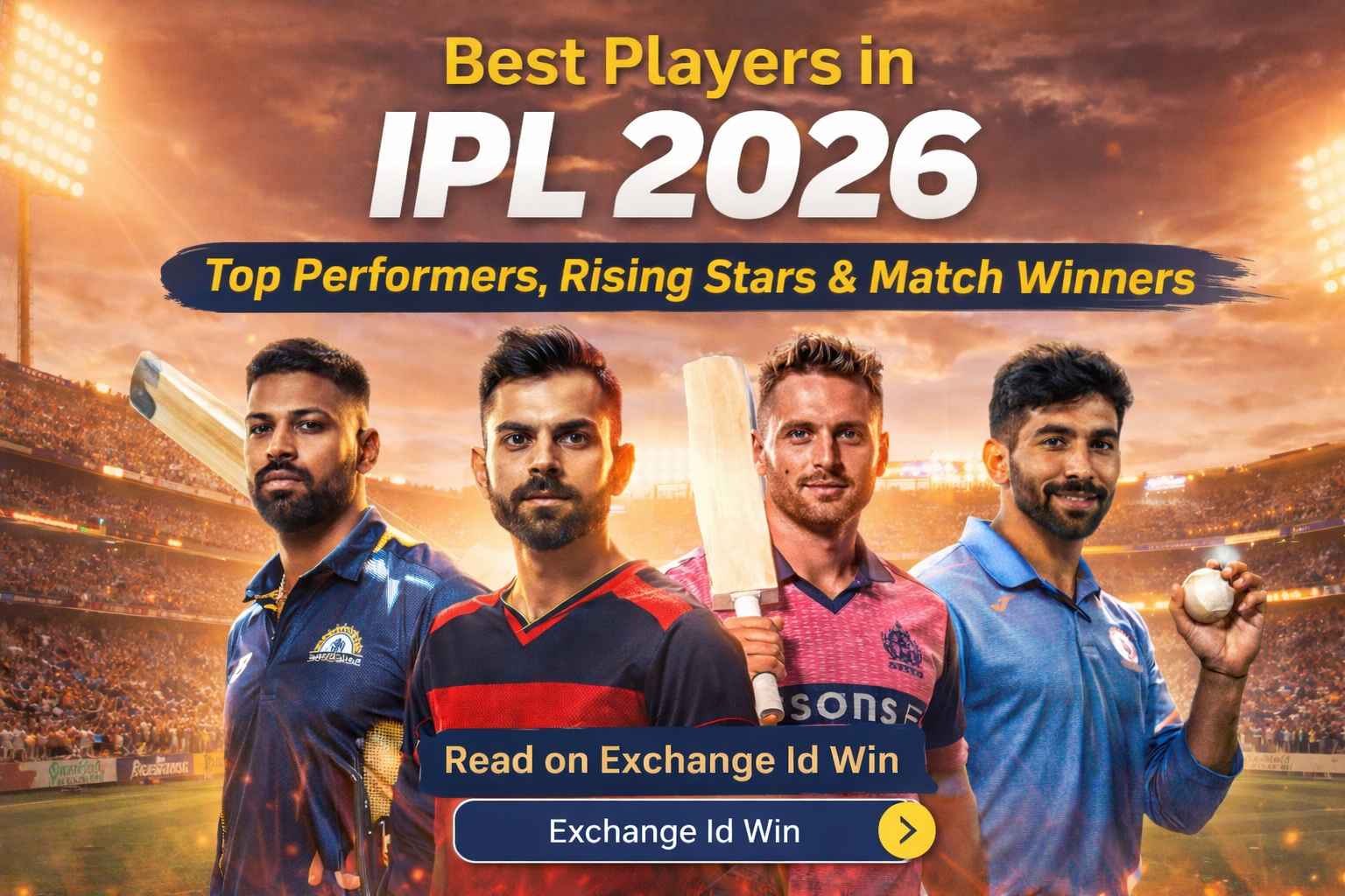 Top IPL stars at sunset IPL 2026- Exchange Id Win